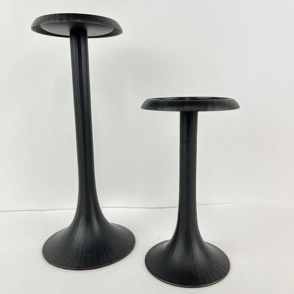 Crate & Barrel Metal Pillar Candle Holders - Picture 2 of 8